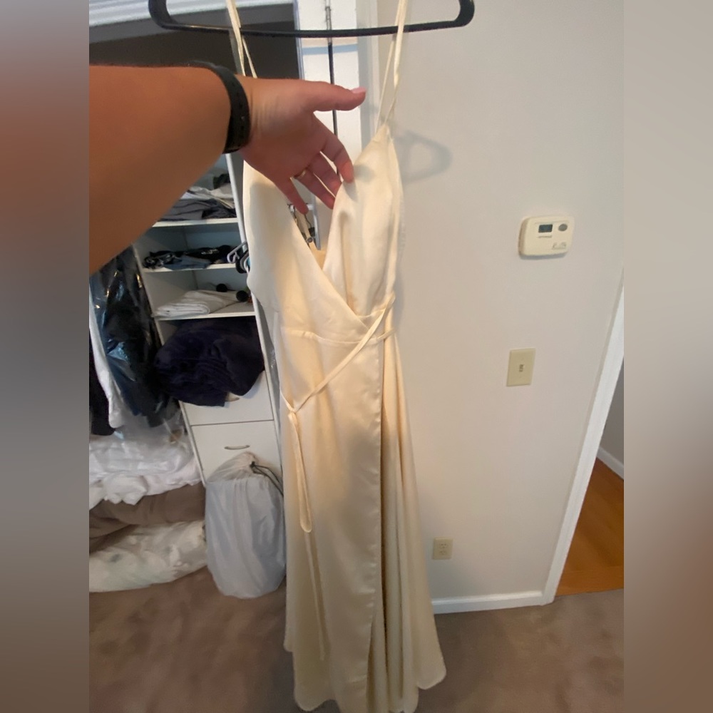 Fame and Partners Ivory Wrap Dress